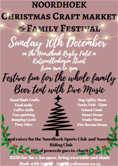 Noordhoek Christmas Craft Market & Family Festival event poster